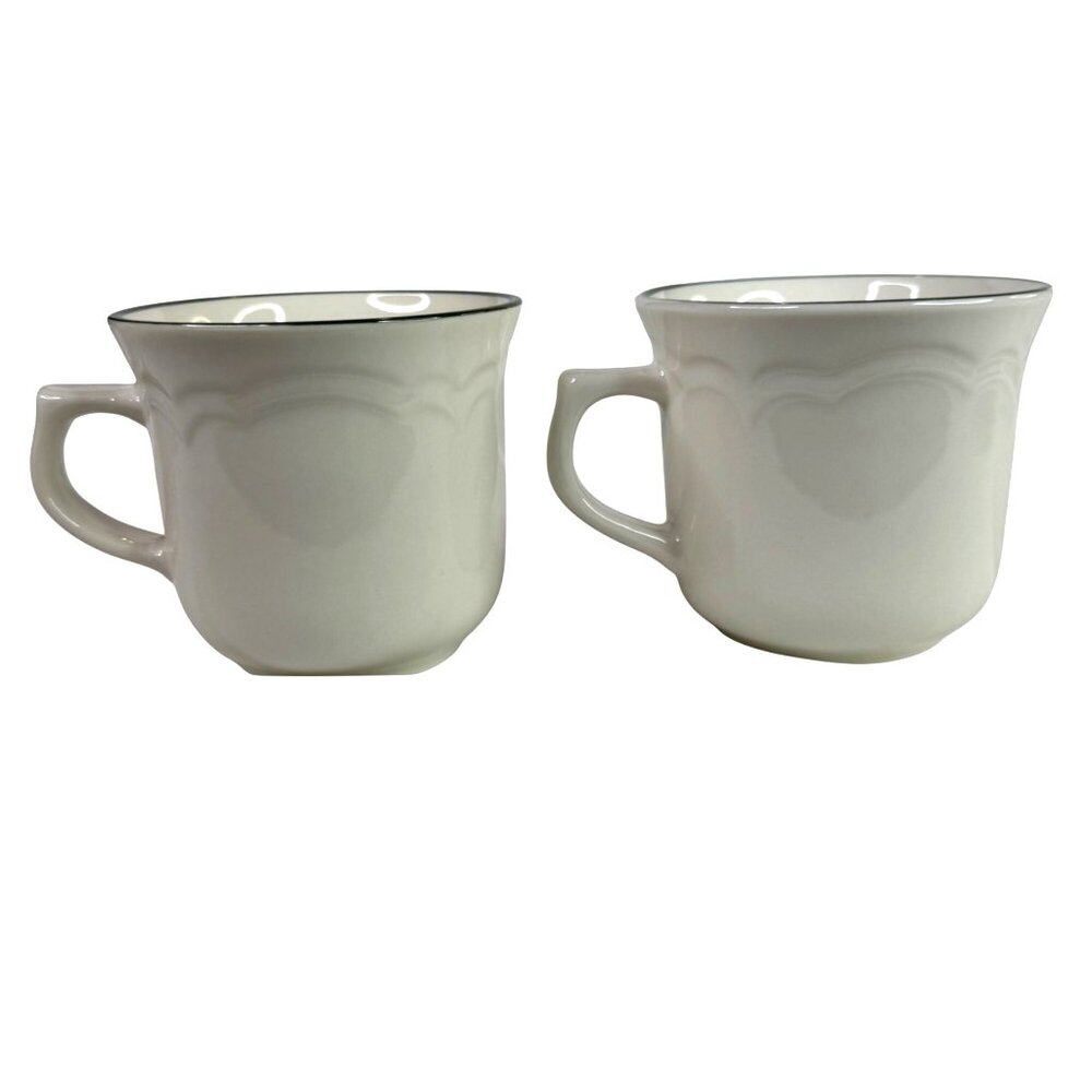 Pfaltzgraff Snow Village Mugs & Saucers Set Of 2 Christmas Angel Farm Barn VTG - Picture 4 of 13